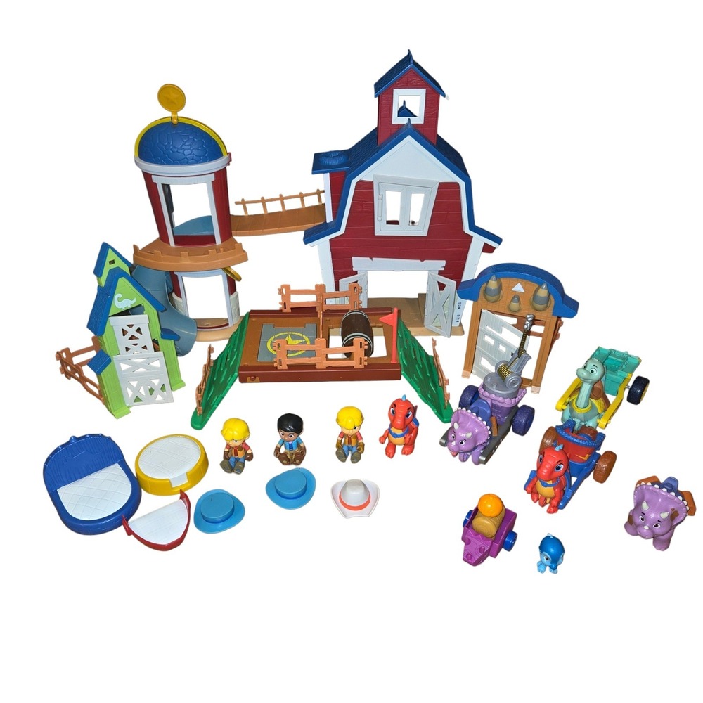 Dino Ranch Clubhouse Barn XL Playset Kids Multicolor  17 Piece 3 Structures Read